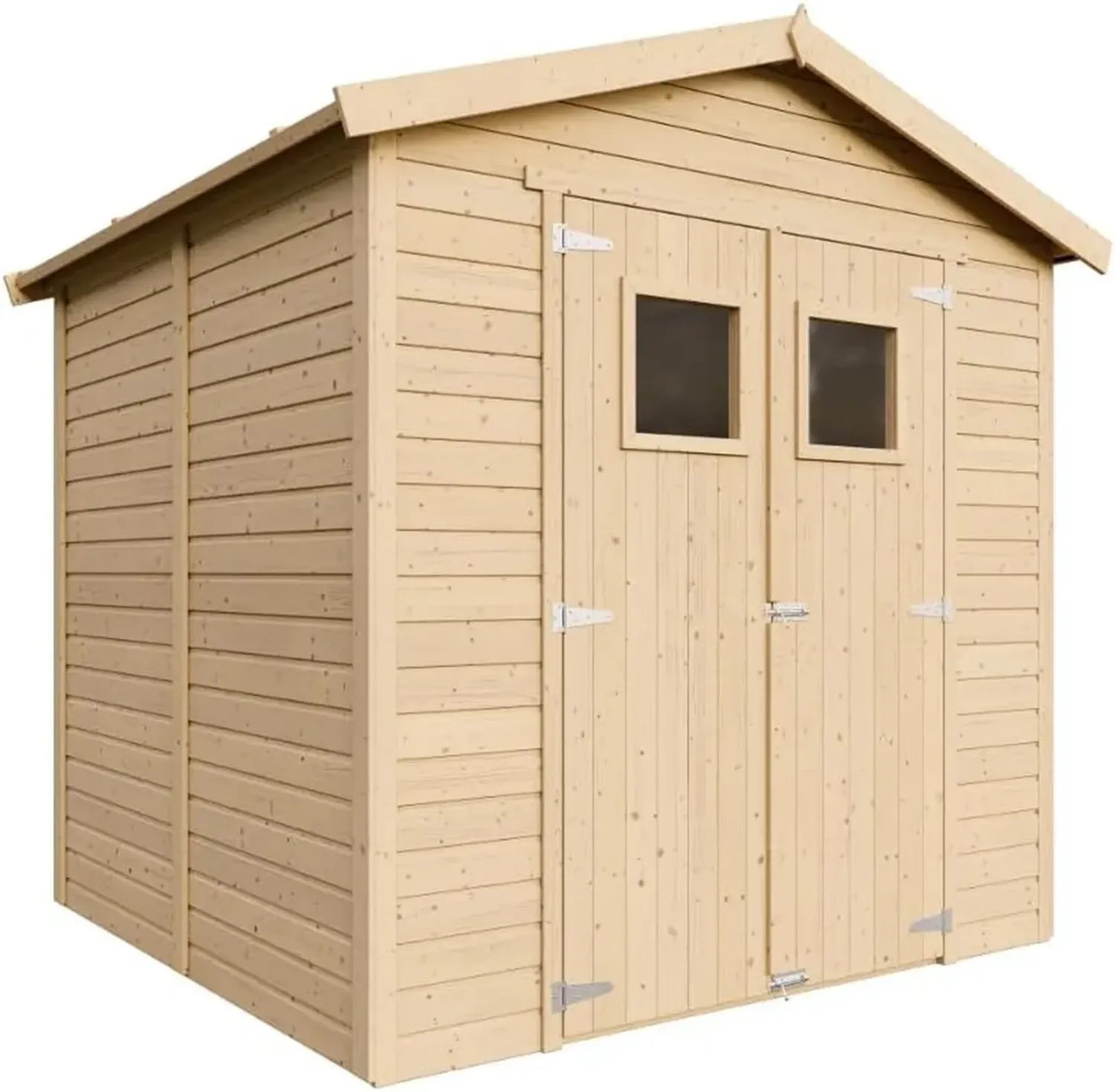 TIMBELA Gartenschuppen aus Holz mit Fenstern, 4,2 m², Natürliche Holzoptik, H228x222x233 cm