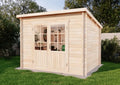 Hochwertiges Alpholz Gartenhaus Maria aus Massivholz, 28 mm Wandstärke, inkl. Montagematerial, 300 x 250 cm Pultdach