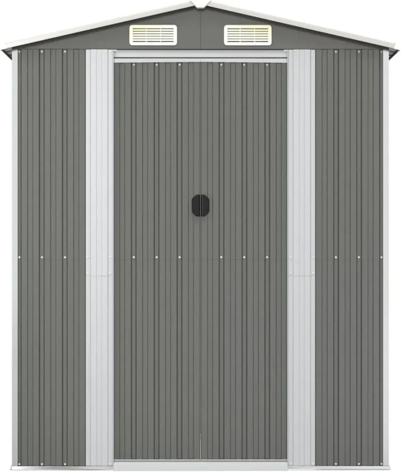 Tidyard Metall Gerätehaus für Garten, 192x108x223 cm, Verzinkter Stahl, Hellgrau