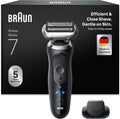 Braun Series 7 Elektrorasierer für Herren, kabellos, 60 Min. Akkulaufzeit, Nass- und Trockenanwendung, wasserdicht, hergestellt in Deutschland, Schwarz