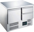 ZORRO - Gastronomie Kühltheke mit Arbeitsfläche und digitalem Thermostat - 1 Tür, 2 Schubladen - Saladette R600A