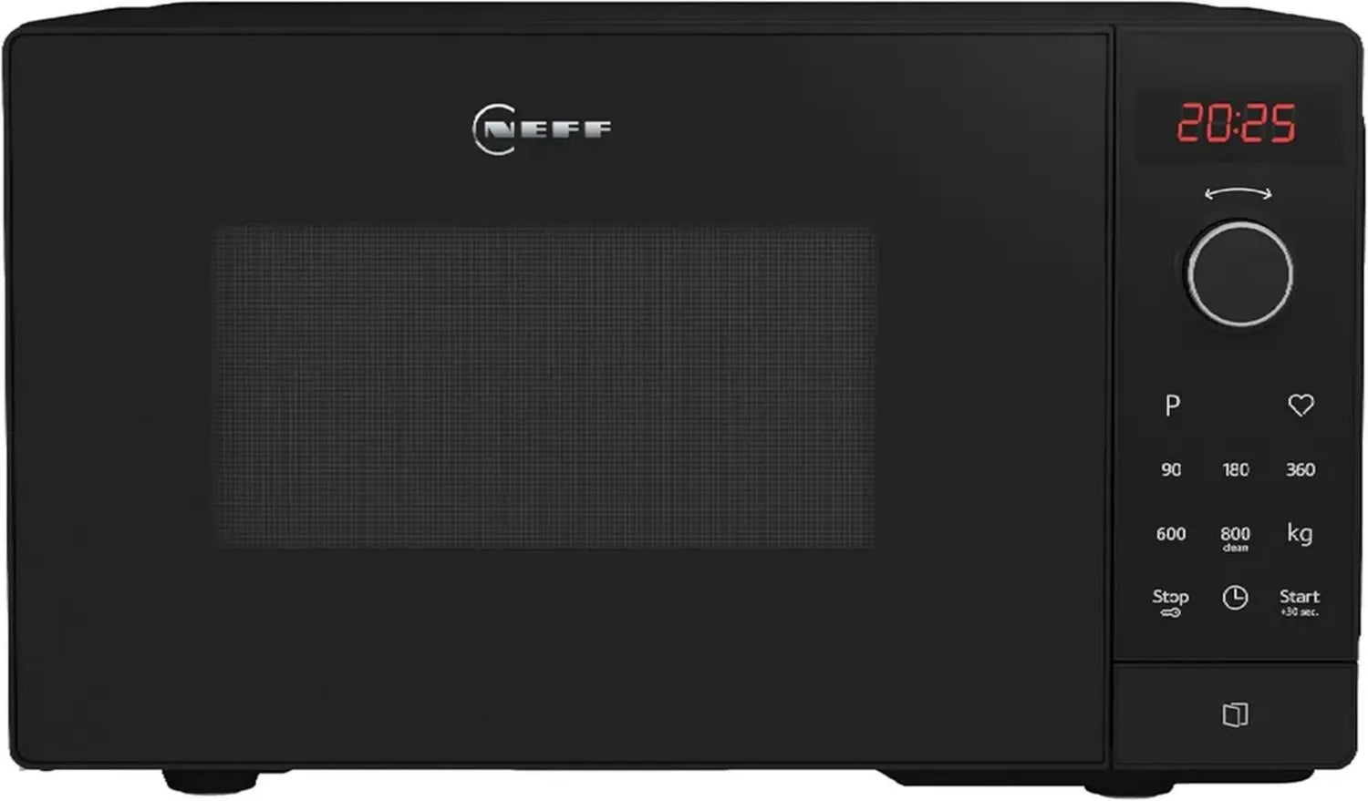 NEFF N 30 Mikrowelle, 44x26 cm, LED-Display, Drehknopf & Touch-Tasten, Seitentür, Automatikprogramme, Leichte Reinigung, Schwarz