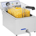 Edelstahl Elektro-Fritteuse 17L, 3000W, mit Thermostat und Ablasshahn