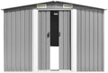 Metall Gartenhaus 257x489x181 cm in Grau - Modell 143349