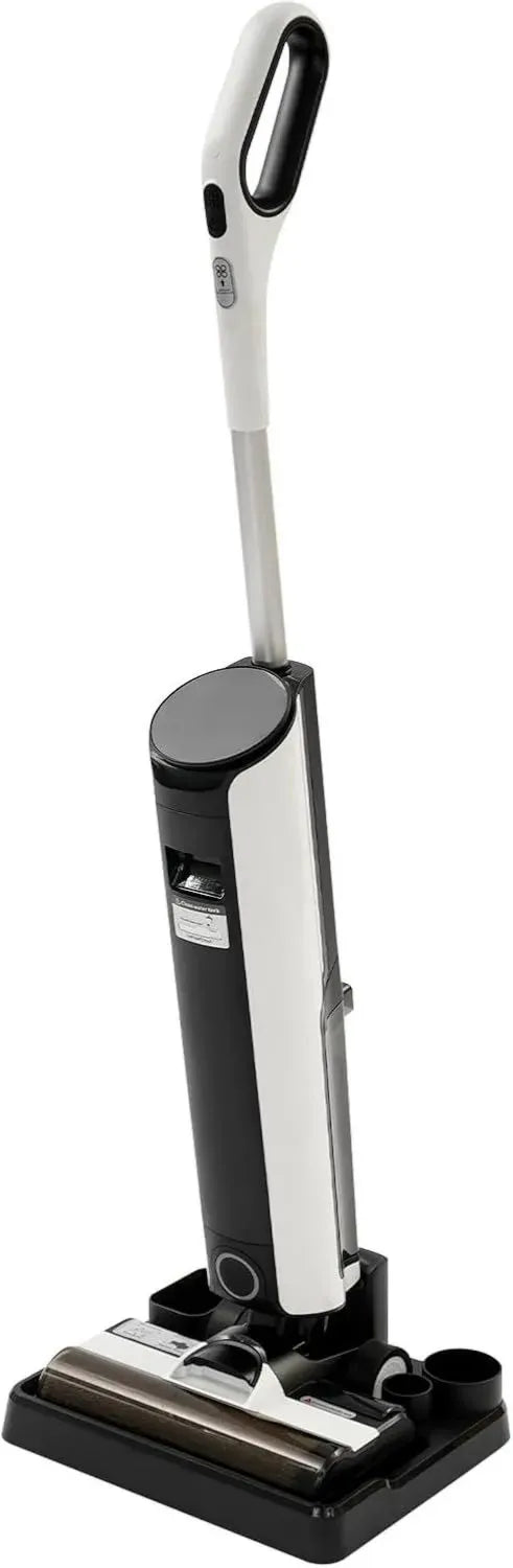 Hochleistungs-Akkusauger mit Selbstreinigung, 60 Min Laufzeit, Nass- und Trockensauger für Hartböden, inkl. Ladestation, HEPA-Filter und Kantenbürste
