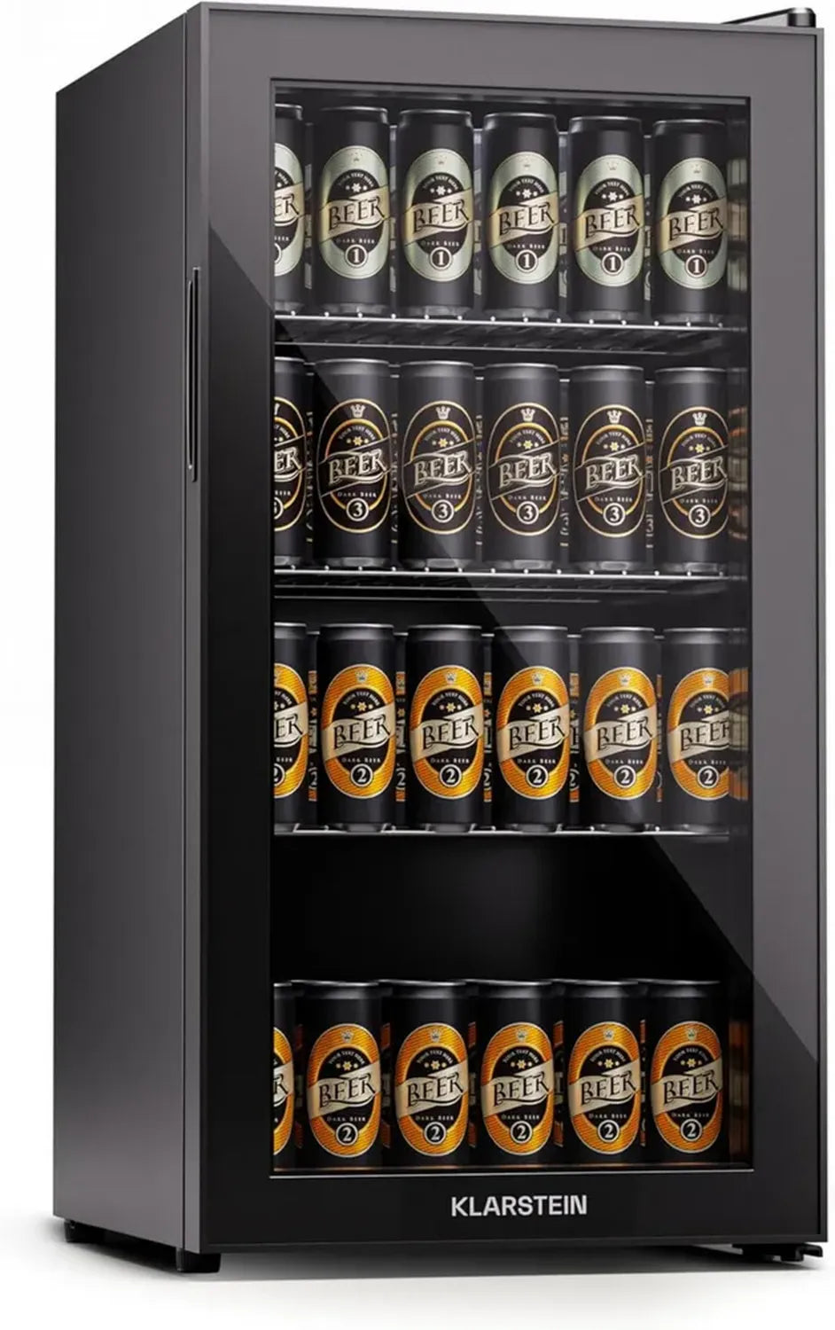Klarstein Glastür Kühlschrank, Leiser Edelstahl Getränkekühlschrank, 74L Kapazität mit Einstellbarer Temperatur 5-18°C, Flexible Ablagemöglichkeiten, Geeignet für Innen- und Außenbereiche