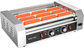 Elektrischer Hot Dog Grill, Edelstahl, 7 Rollen, 1200W, mit Tropfschale und LED-Anzeige, Temperaturbereich 50-250°C