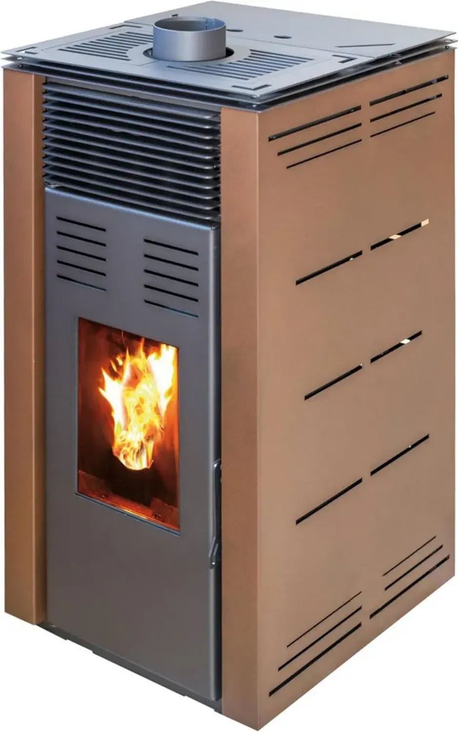 JOIMA - Stromloser Pelletofen Naturstil 8 kW in Braun