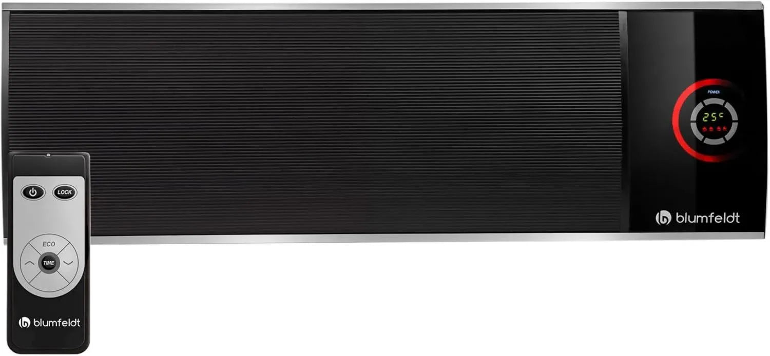 Blumfeldt Cosmic Beam Ultra Infrarot-Heizstrahler, 2200W, IPX4, mit Fernbedienung & Eco-Modus, wetterfest, schwarz