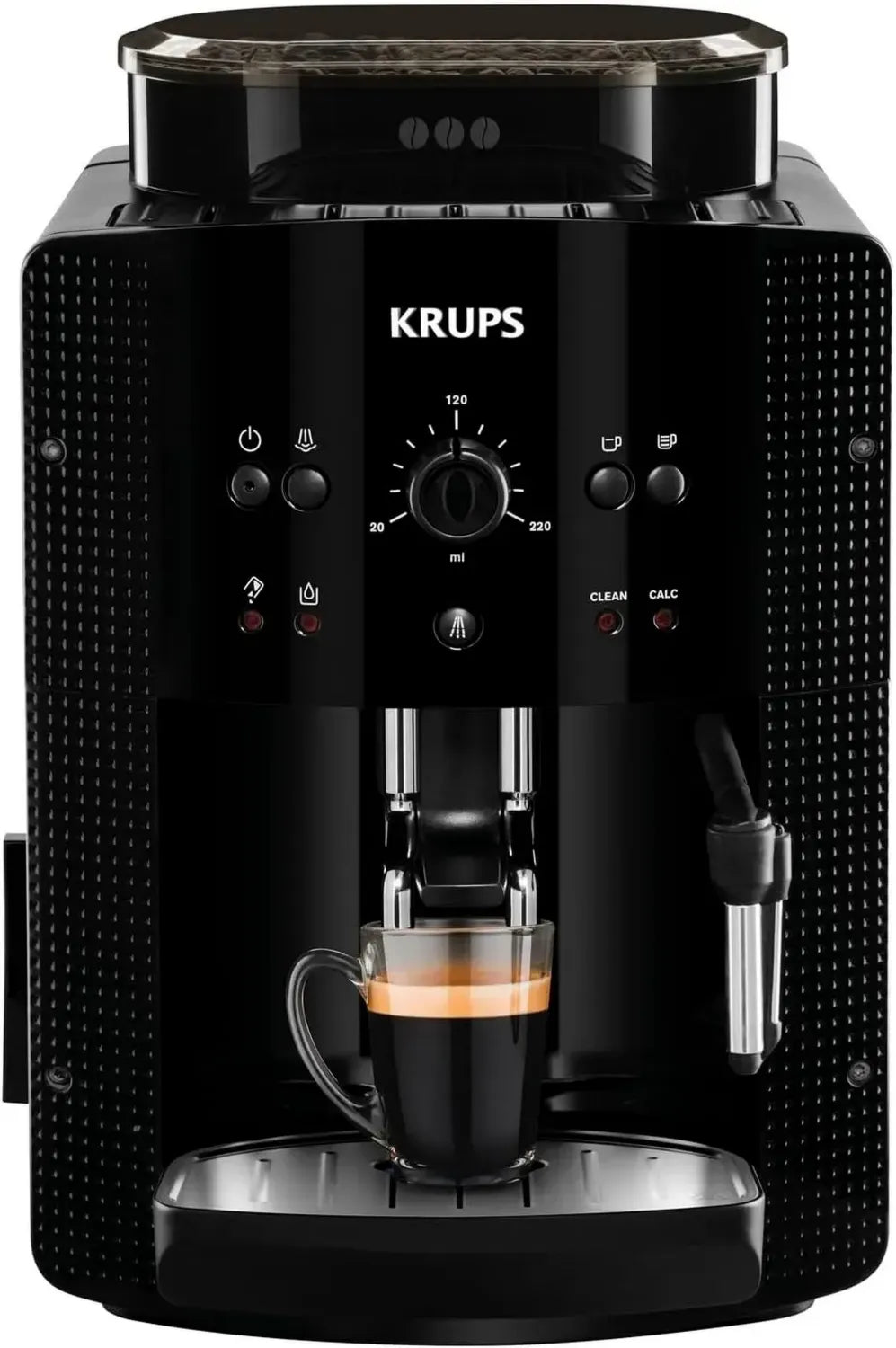 Krups Kaffeevollautomat Roma mit Metall-Brühgruppe für Espresso, Cappuccino & Kaffee, 1,7 l Wassertank, 3 Temperatur- und Mahlgradeinstellungen