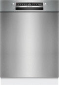 Bosch SMU4HTS00E Serie 4 Unterbau-Geschirrspüler 60 cm, Leise Betrieb, Besteckkorb, Extra Trocken, VarioFlex Körbe, Rackmatic, Home Connect, Edelstahl
