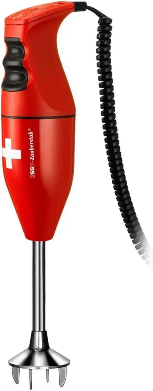 ESGE Zauberstab Stabmixer 120W, Rot, Ergonomisch, 2 Geschwindigkeiten, Inklusive Zubehör, Swiss Made