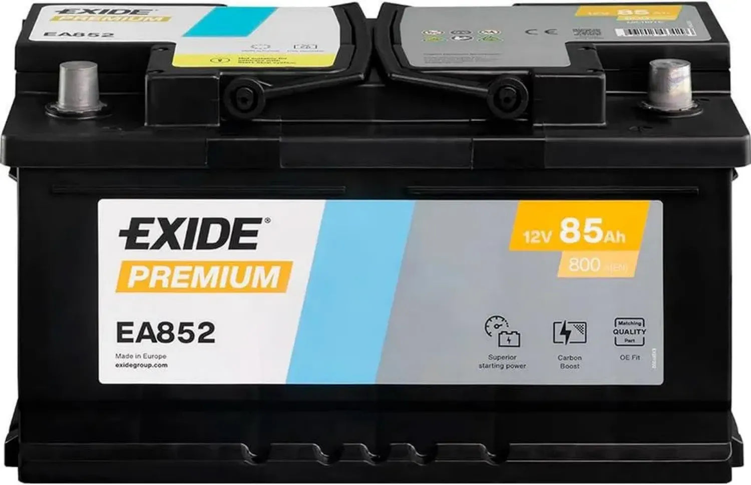 EXIDE Premium 85Ah 12V 800A Autobatterie mit Carbon Boost Technologie