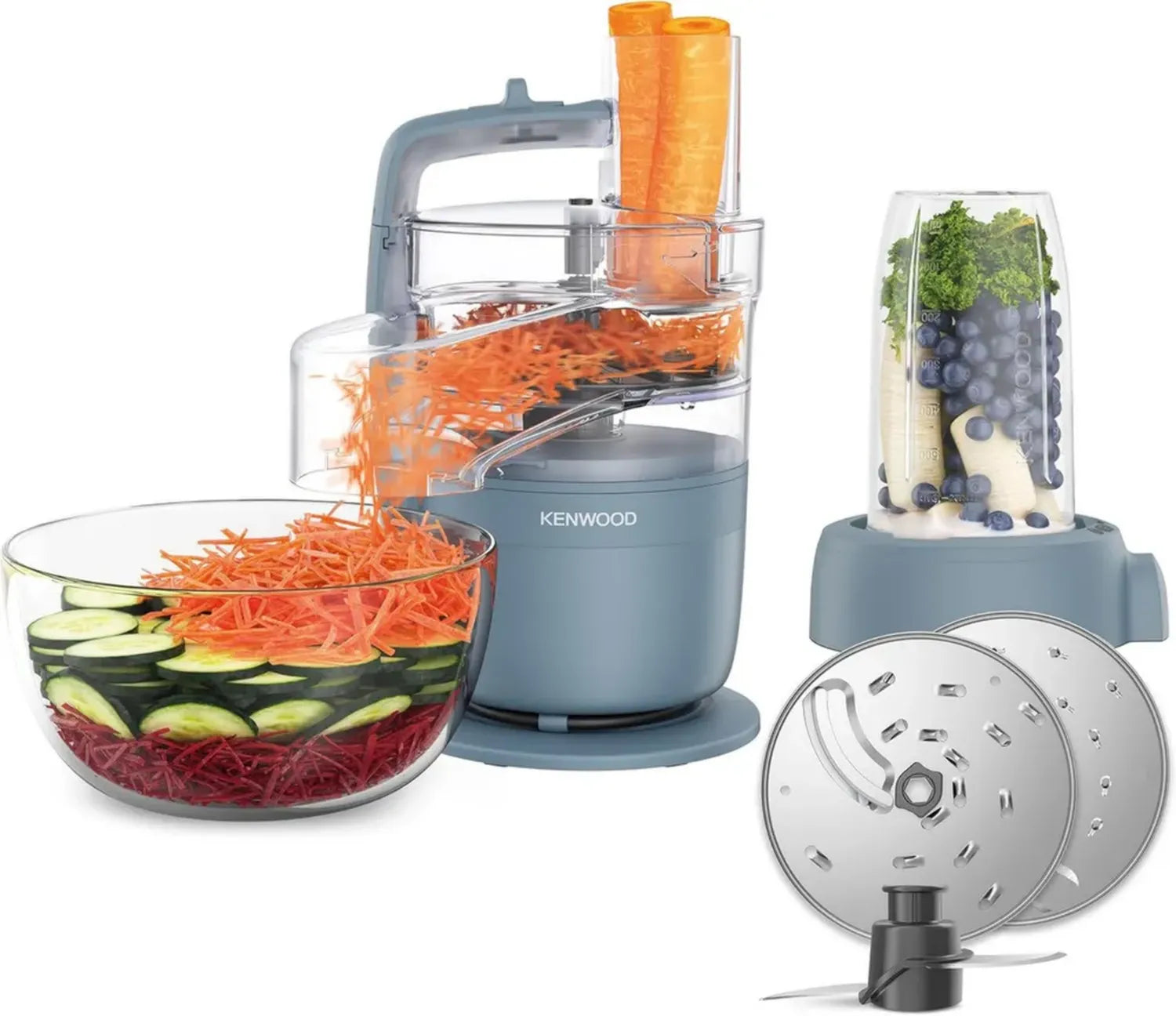 Kenwood MultiPro Kompakt Küchenmaschine mit Edelstahlzubehör und Pulse-Funktion, Blau