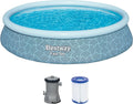 Bestway Runder Aufstellpool Set mit Pumpe, 396 x 84 cm, Grau