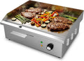 KLAMER Edelstahl Elektrogrill 3000W, große Grillplatte 54,5x38,5 cm, Temperaturregelung 50-300°C, spritzwassergeschützt, ideal für Balkon und Gastronomie