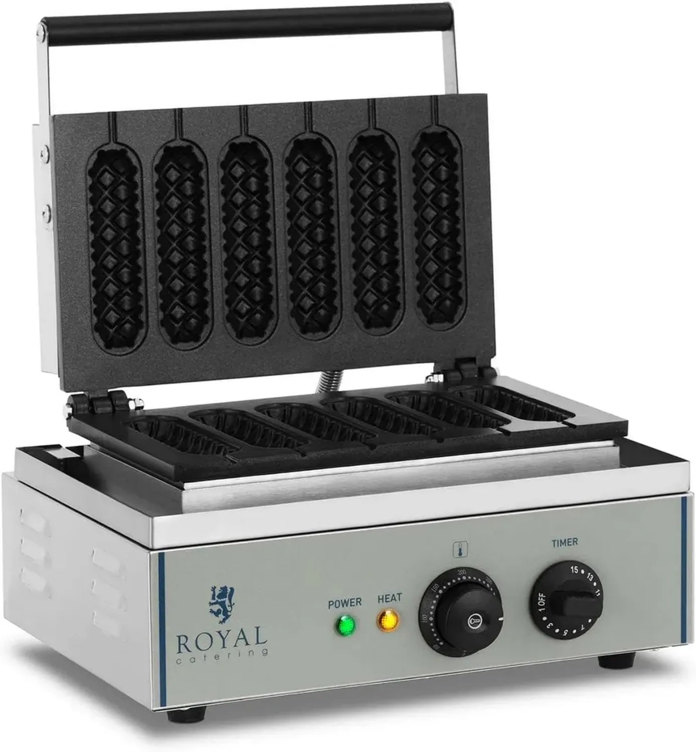 Hochwertiges Waffeleisen für Corn Dogs, 1.500 W, Edelstahlgehäuse