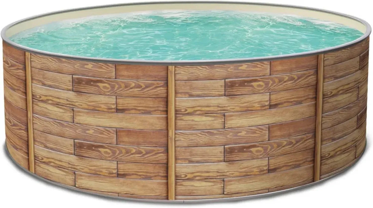 Runder Stahlwandpool 400x120cm in Holzoptik mit Sandfilter und Zubehör