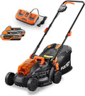 FUXTEC Akku-Rasenmäher 40V mit 2 Li-Ion Akkus 2Ah & Doppel-Ladegerät, 33cm Schnittbreite, Höhenverstellung