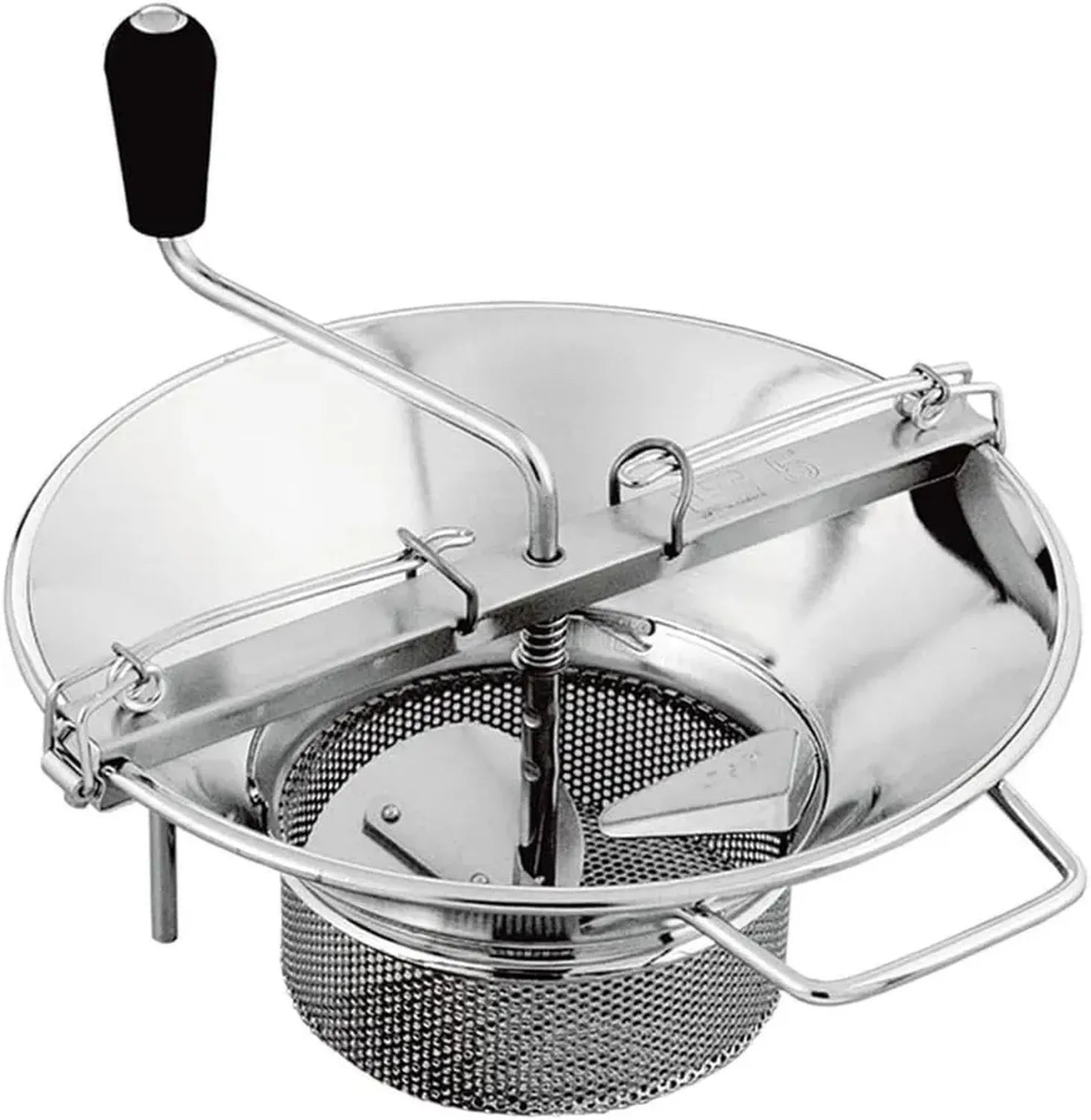LOUIS TELLIER Edelstahl-Passiermühle für Küche – Inklusive 3 mm Scheibe, 5 kg/min Leistung – Ideal für Suppen und Pürees