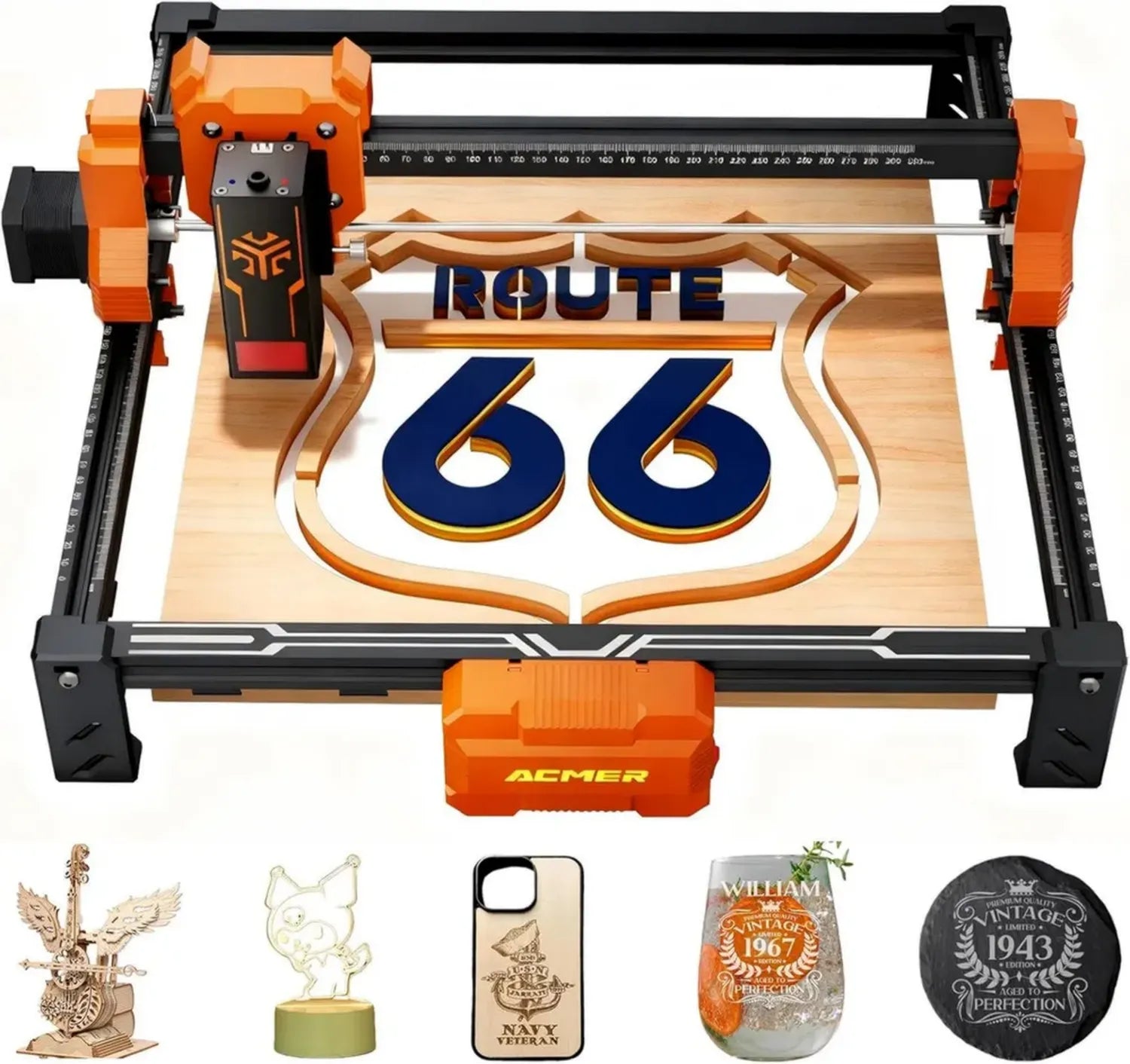 ACMER S2 Laser Graviermaschine 12W, 72W Leistung, Holzgravur-Schnittgerät 300x300mm, ideal für Kleinunternehmen und Heimwerker