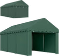 Outsunny 3x6m Wasserdichte Auto-Überdachung mit UV-Schutz, Rolltüren und Abnehmbaren Wänden