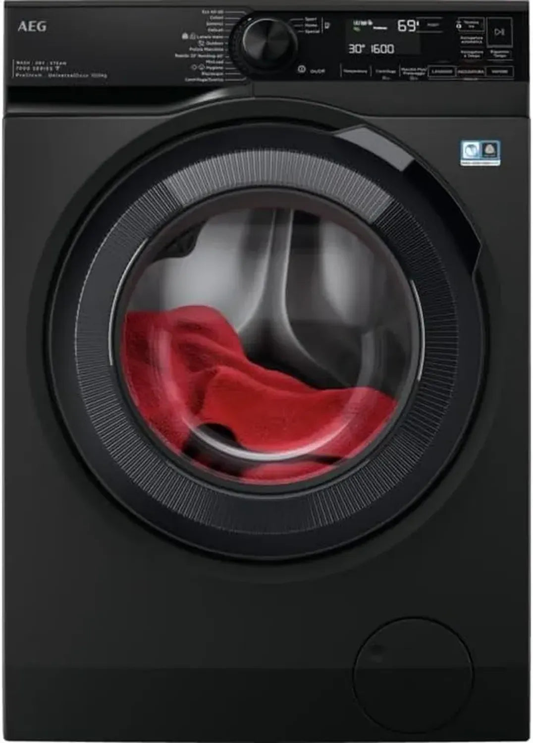 AEG LWR7BLACK Waschmaschine Trockner Kombi, Frontlader, Schwarz, Energieeffizient