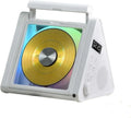 Tragbarer CD-Player mit wiederaufladbarem Akku, 2 x 5W HiFi-Lautsprechern, Bluetooth 5.3/USB/AUX-Unterstützung, Schreibtisch-CD-Player mit RGB-Farblicht für Zuhause/Büro (Weiß)