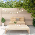 Garten-Lounge-Set aus Kiefernholz mit Beigen Kissen, Wetterfest für Terrasse und Balkon, 2-teilig