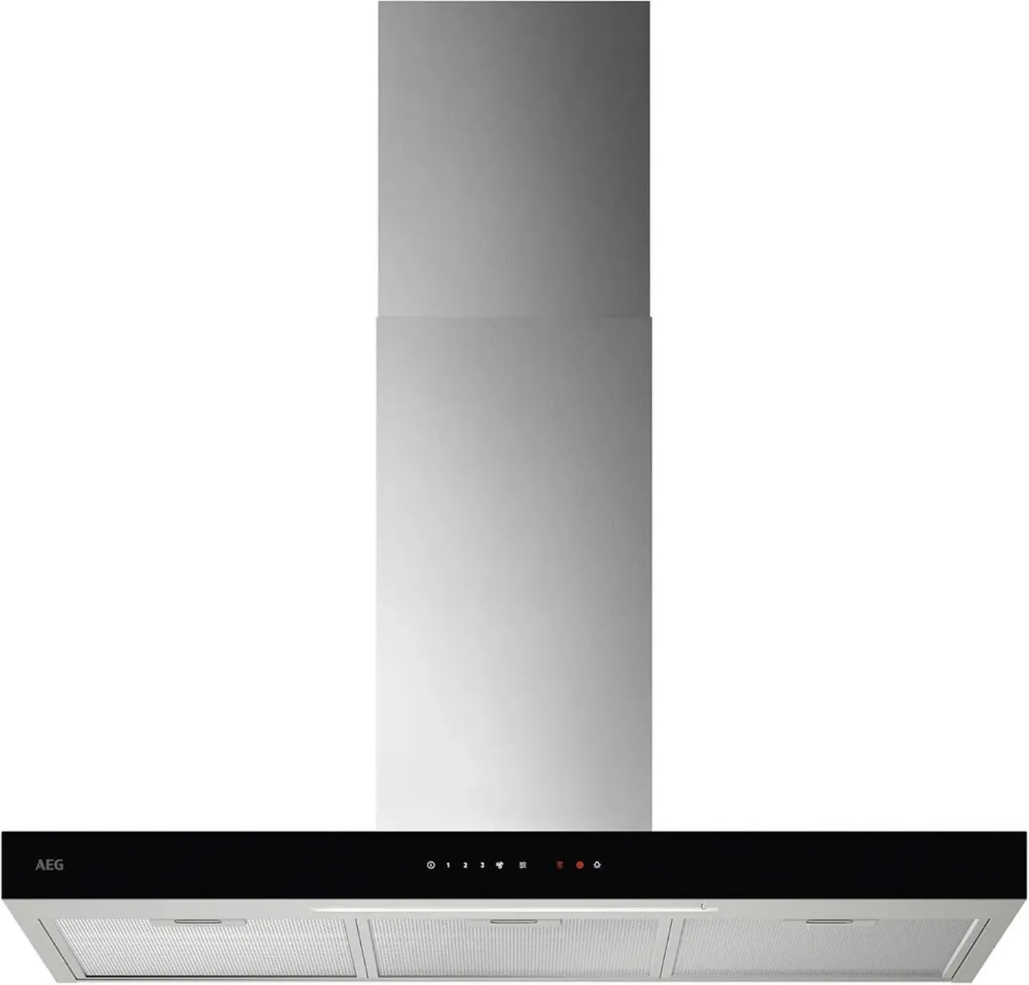 AEG 6000er Serie 90cm Dunstabzugshaube – Glas Kaminhaube – Abluft und Umluft – 730 m³/h – Touchsteuerung – Edelstahl