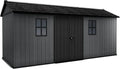 Keter Newton 1775 Gartenhaus aus Evotech mit Fenstern und Dachlicht, 539x230x246 cm, Grau