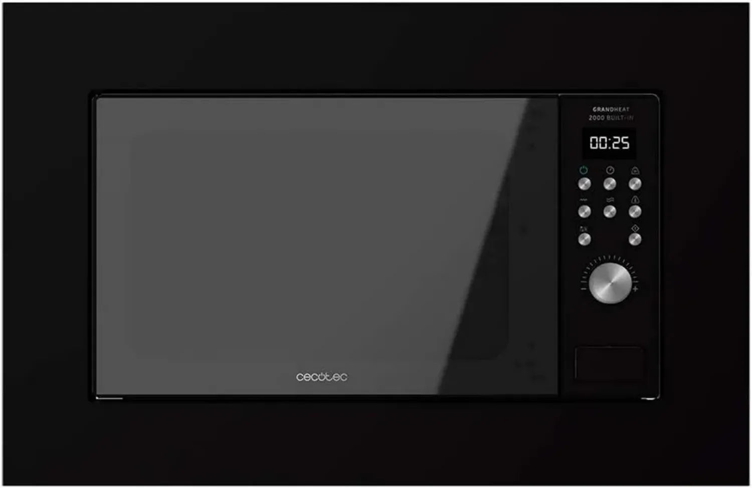 Cecotec Einbau-Mikrowelle Schwarz mit Grill, 20 L, 700 W