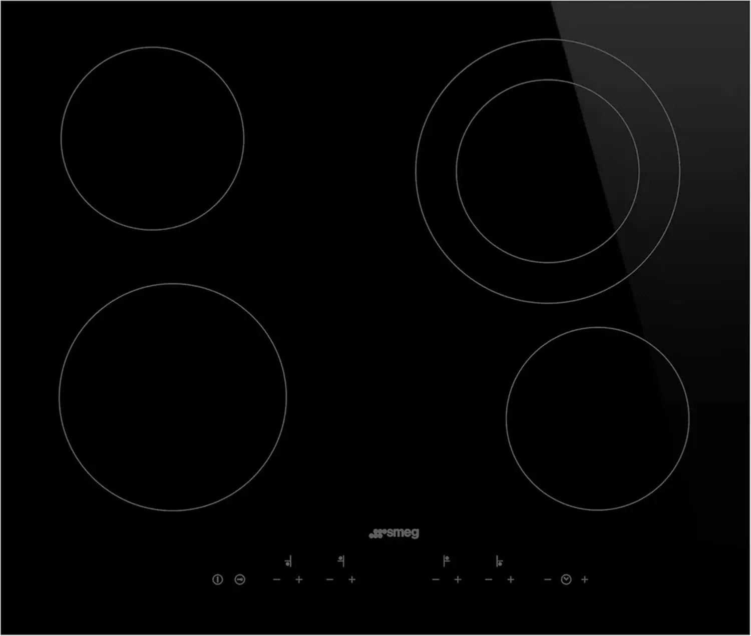 SMEG Keramik-Kochfeld UNIVERSAL SE364ETD, Elegantes Design in Schwarz