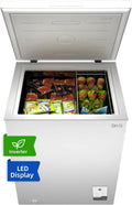 CHiQ 142L Gefriertruhe, Energieklasse E, 4-Sterne, Temperaturregler, Hohe Gefrierleistung, Weiß