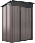 GOPLUS Metall Gerätehaus mit Schiebetür, 150 x 90,5 x 185 cm, kompakt und abschließbar, ideal für Garten und Balkon, inklusive Lüftungsfenster (Grau)