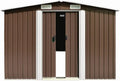 Metall Geräteschuppen Braun 257x392x181 cm Modell 143347 für Garten